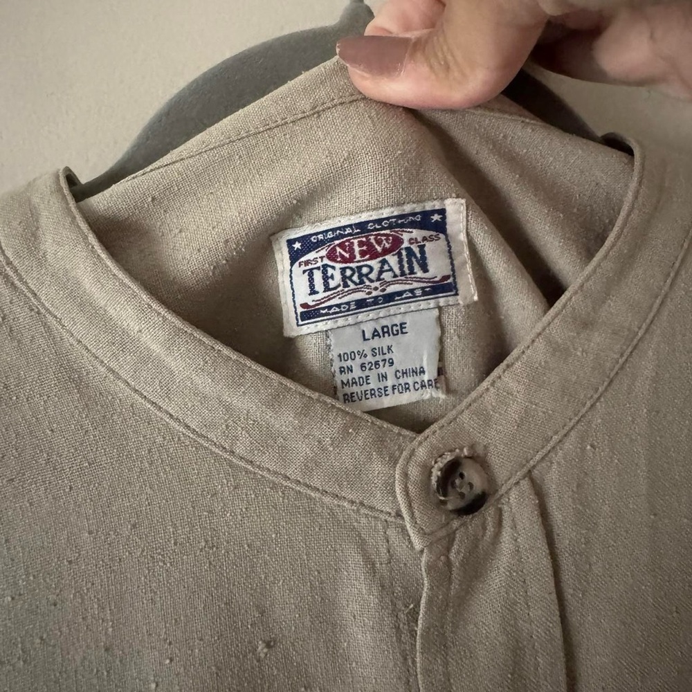 Vintage Tan Raw Silk Set L/XL - Picture 7 of 8